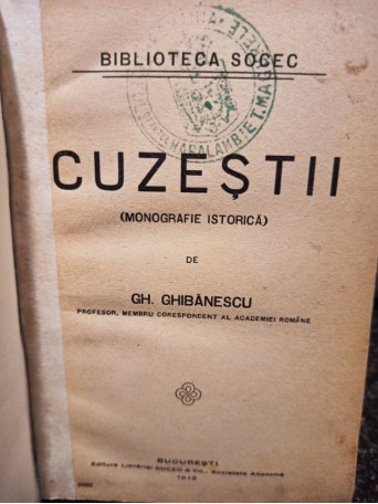 Cuzestii (monografie istorica)