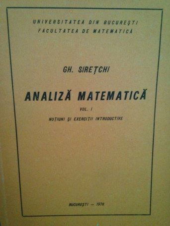 Analiza matematica, vol. I