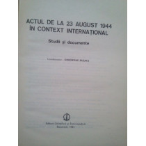 Actul de la 23 august 1944 in context international