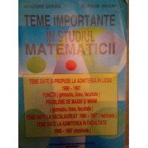 Teme importante in studiul matematicii