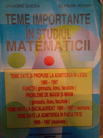 Teme importante in studiul matematicii