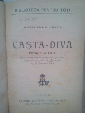 Castadiva. Piesa in 4 acte