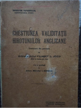 Chestiunea validitatii hirotoniilor anglicane