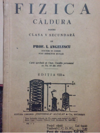 Fizica caldura pentru clasa V secundara