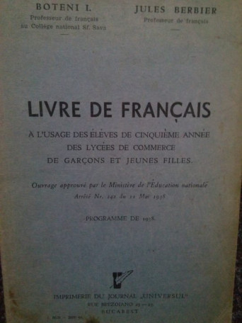 Livre de francais