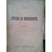 Studii si observatii, ed. IIa