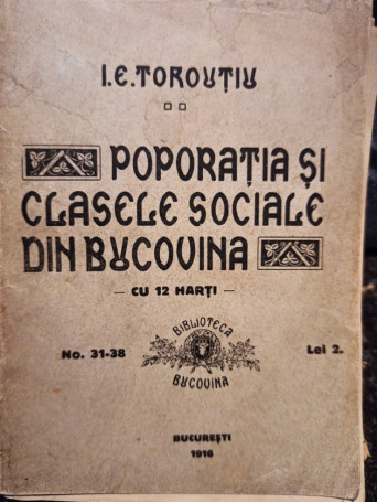 Poporatia si clasele sociale din Bucovina