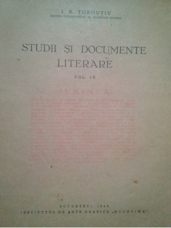 Studii si documente literare, vol. IX