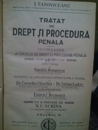 Tratat de drept si procedura penala, volumul IV