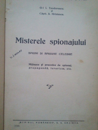 Misterele spionajului. Spioni si spioane celebre