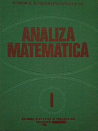 Analiza matematica, vol. I