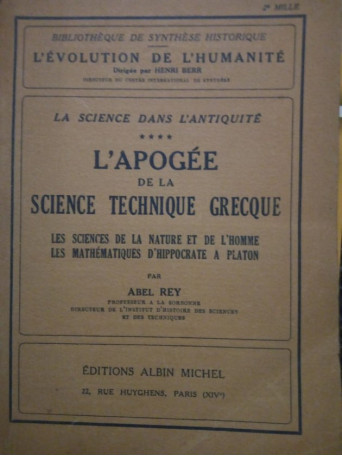 L'apogee de la science technique greque