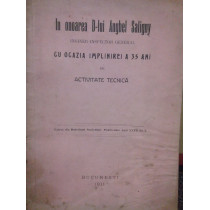 lui Anghel Saligny cu ocazia implinirei a 35 ani de activitate tehnica