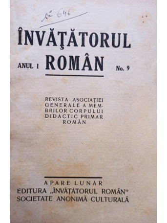 Invatatorul roman, anul I, nr. 9