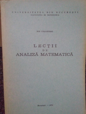 Lectii de analiza matematica