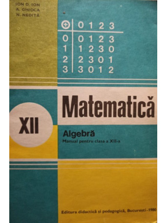 Matematica - Manual pentru clasa a XIIa