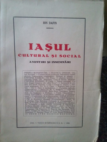 Iasul cultural si social. Amintiri si insemnari