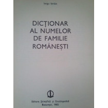 Dictionar al numelor de familie Romanesti