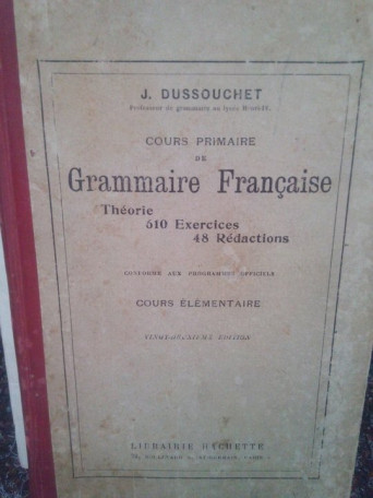 Cours primaire de grammaire francaise