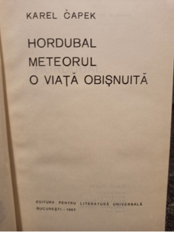 Hordubal - Meteorul - O viata obisnuita