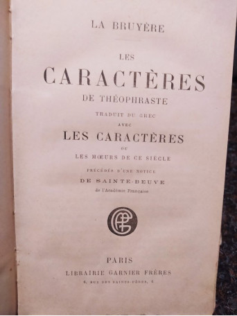 Les caracteres de theophraste