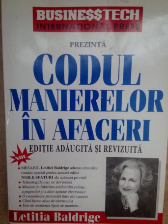 Letitia Baldrige - Codul manierelor in afaceri - brosata