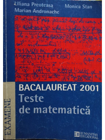 Bacalaureat 2001 - Teste de matematica