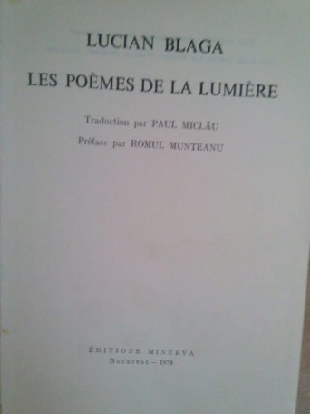 Les poemes de la lumiere