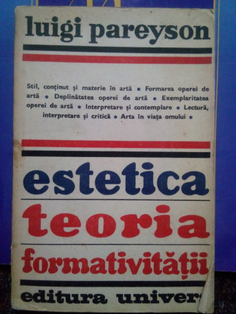 Estetica. Teoria formativitatii