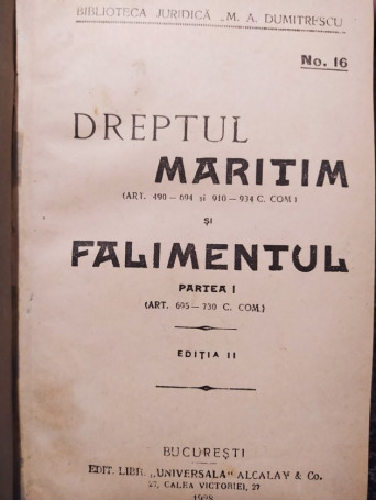 Dreptul maritim si falimentul, ed. II