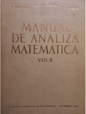 Manual de analiza matematica, vol. II