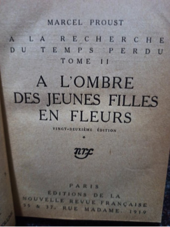 A l'ombre des jeunes filles en fleurs