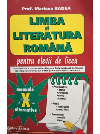 Limba si literatura romana clasa a Xa