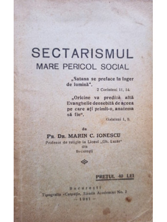 Sectarismul - Mare pericol social