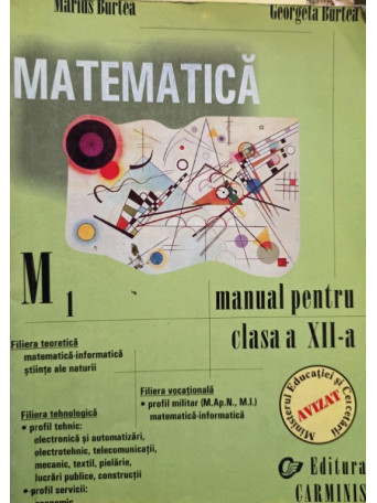 Marius Burtea - Matematica M1 - Manual pentru clasa a XIIa - 2002 - brosata