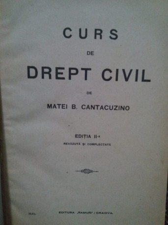 Curs de drept civil, editia a IIa