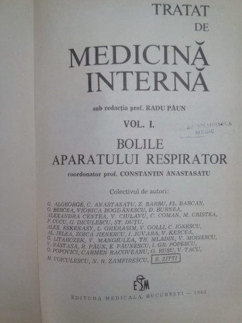 Tratat de medicina interna, vol. I