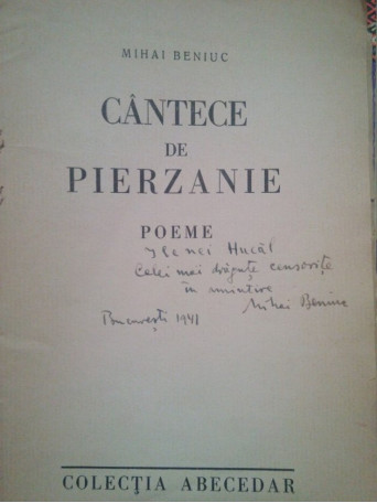 Cantece de pierzanie (semnata)