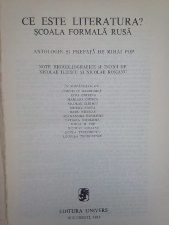 Ce este literatura? Scoala formala rusa