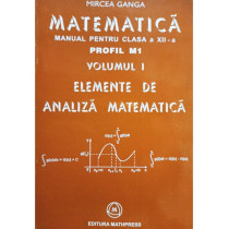 Matematica - Manual pentru clasa a XII-a profil M1, vol. 1 - Elemente de analiza matematica