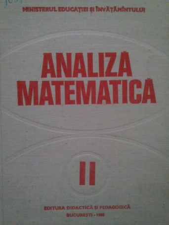 Analiza matematica, vol. II