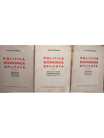 Politica economica aplicata, 3 vol.