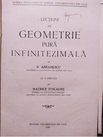 Lectiuni de geometrie pura infinitezimala