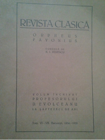 Revista clasica Orpheus Favonius