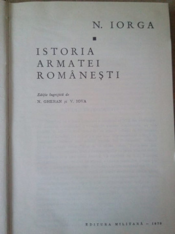 Istoria armatei romanesti