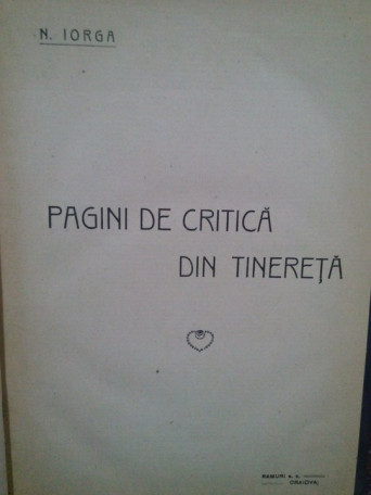 Pagini de critica din tinereta