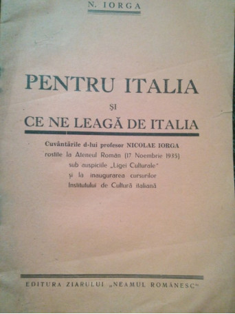 Pentru Italia si ce ne leaga de Italia