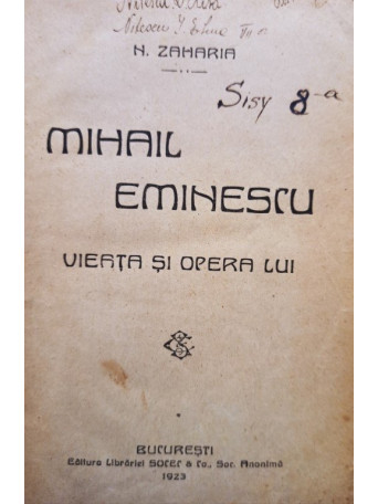 Mihail Eminescu - Vieata si opera lui