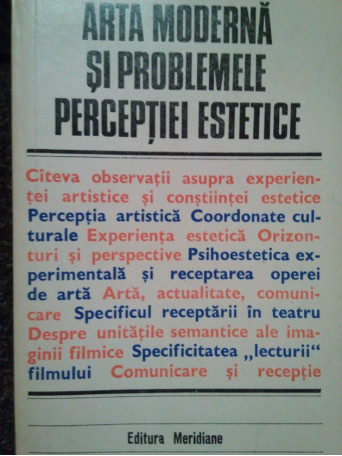 Arta moderna si problemele perceptiei estetice