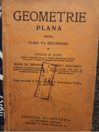 Geometrie plana pentru clasa a Va secundara, editia I